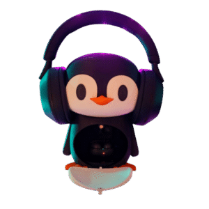 estand auriculares pingüino